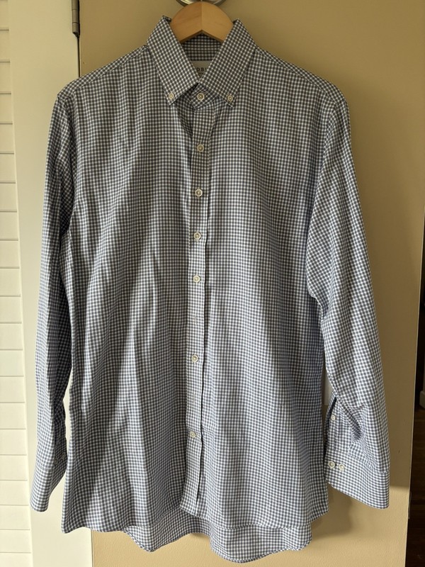 Ledbury Men's Tailored Fit Button-Up Shirt Collared, Checkered 16/M
