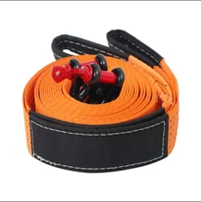 Recovery Tow Strap Heavy Duty 2" X 17ft 15,000 LB + 2X D Ring Shackles Off Road