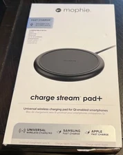 Mophie 10W Charge Stream Pad+ For Qi-Enabled Smartphones - Black - NEW