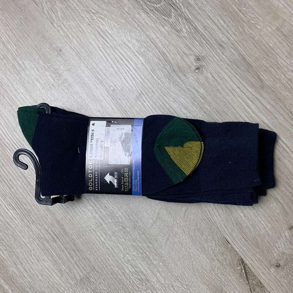 Gold Toe Mens Socks 4 Pack Vapor Tech Moisture Control Argyle Green Red Navy - Image 4 of 4