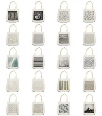 Ambesonne Grey Tote Bag Reusable Linen Sack Shopping Books Beach