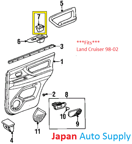 OEM GENUINE TOYOTA 98-01 Land Cruiser Right POWER WINDOW SWITCH ASSY 84810-60050 - Bild 6 von 6