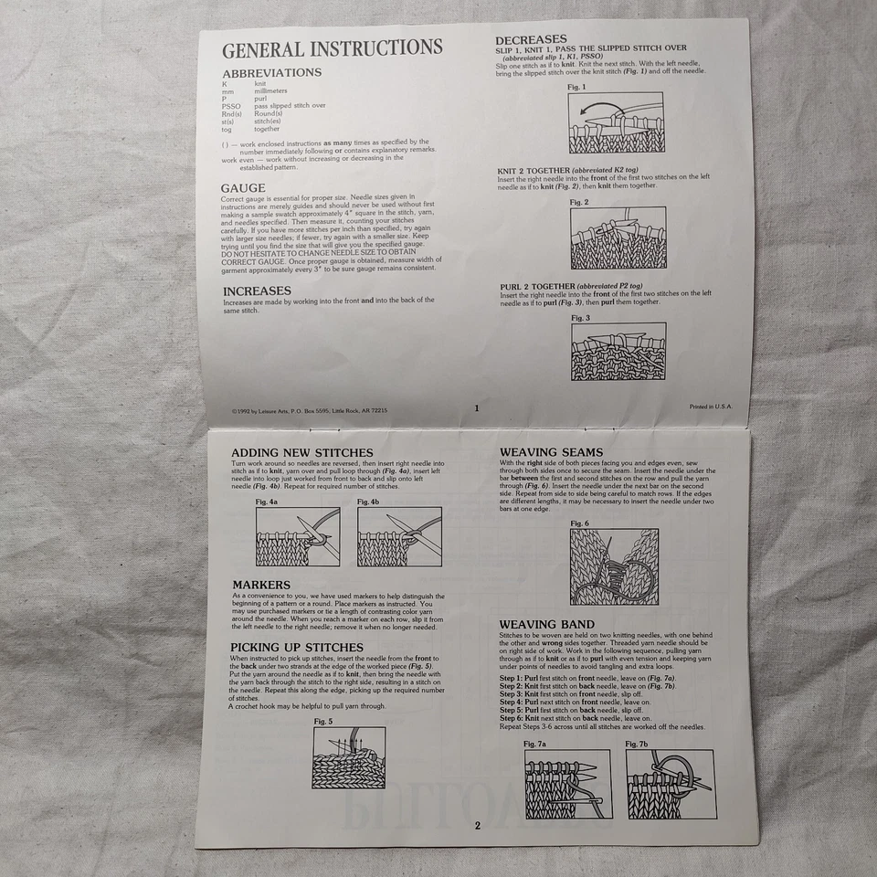 1992 BASIC PULLOVERS & CARDIGANS Leisure Arts Leaflet 2289 KNITTING & CROCHET - Image 3 of 4