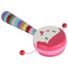 Rattle Toy Drum Hand Instrument Portable Music Cartoon For Baby Toddler Kid CHU