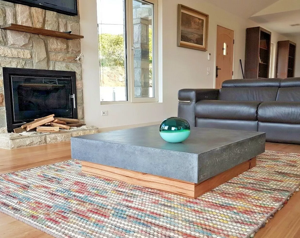 Square concrete coffee table outlet