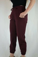 Drawstring Jogger Pants- Burgundy