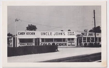 ROADSIDE AMERICANA PAOLI INDIANA UNCLE JOHNS COLD CIDER & CANDY KITCHEN ca 1955