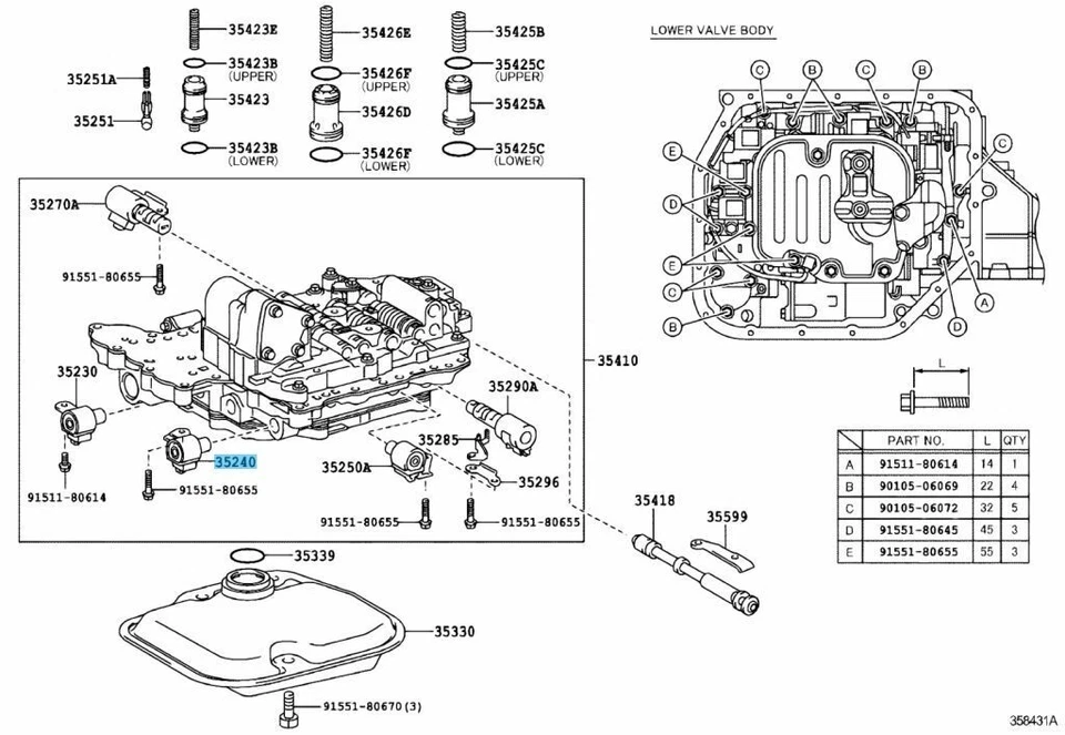 TOYOTA YARIS NCP131 2006-2018 Genuine A/T 3Way Solenoid 35240-52051 OEM - Image 4 of 4