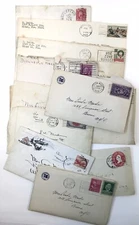 Lot of 11 Handwritten and Typed Letters w Stamped Envelopes 1914-1964
