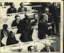 1967 Press Photo Official leaves floor after Czech Premier Josef Lenart speech