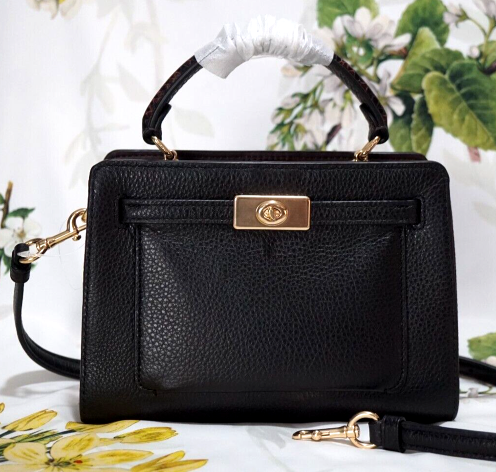 NWT COACH C8687 MINI Lane Top Handle Snake Embossed Pebbled