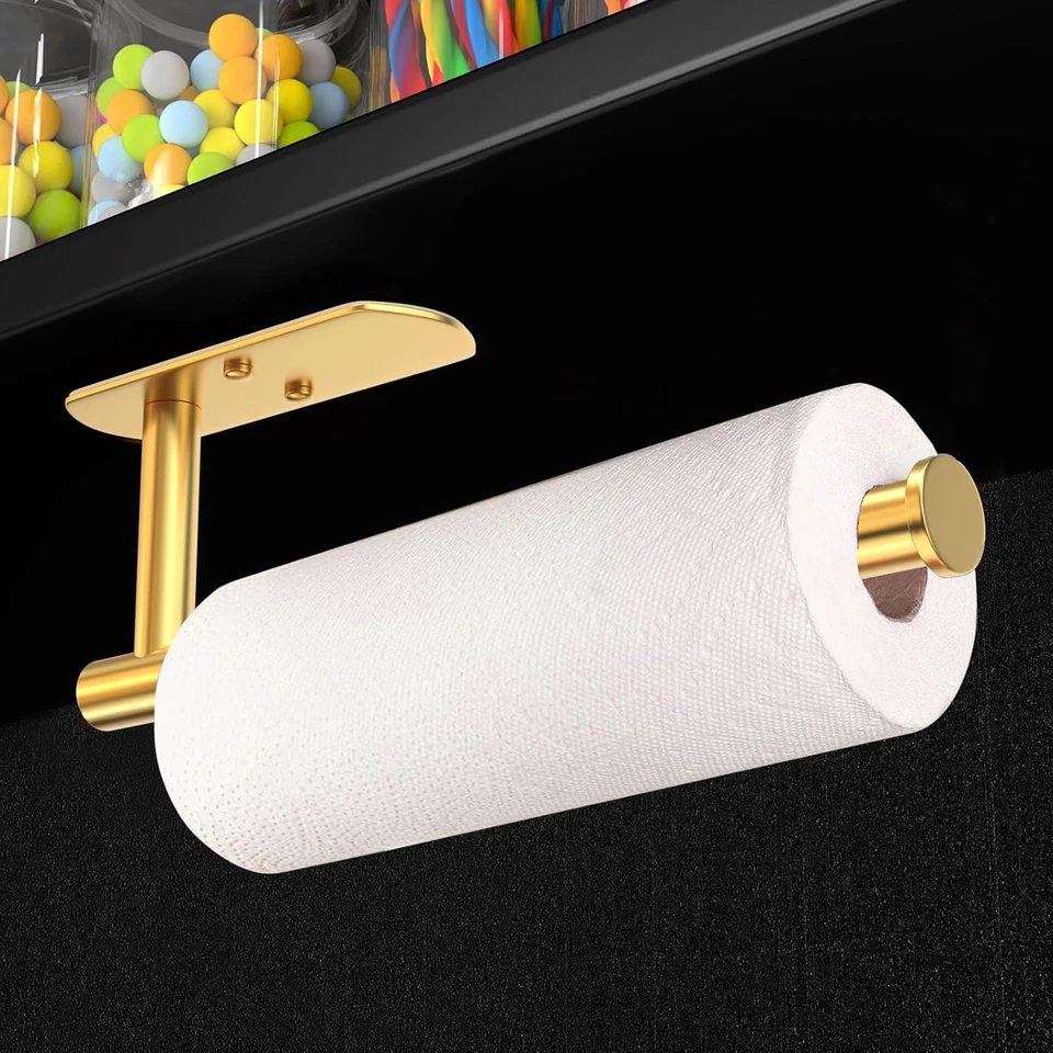 Self Adhesive Paper Towel Holder under Cabinet Mount, Wall Mounted Paper Towel R - Image 2 of 4