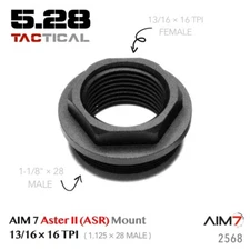 Aim7 Precision Aster II (ASR) 13/16×16 Adapter Mount For 1.125×28 Tube