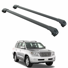 For Land Cruiser Prado J120 2002-2009 Roof Rack Cross Bars Raised Rail Black