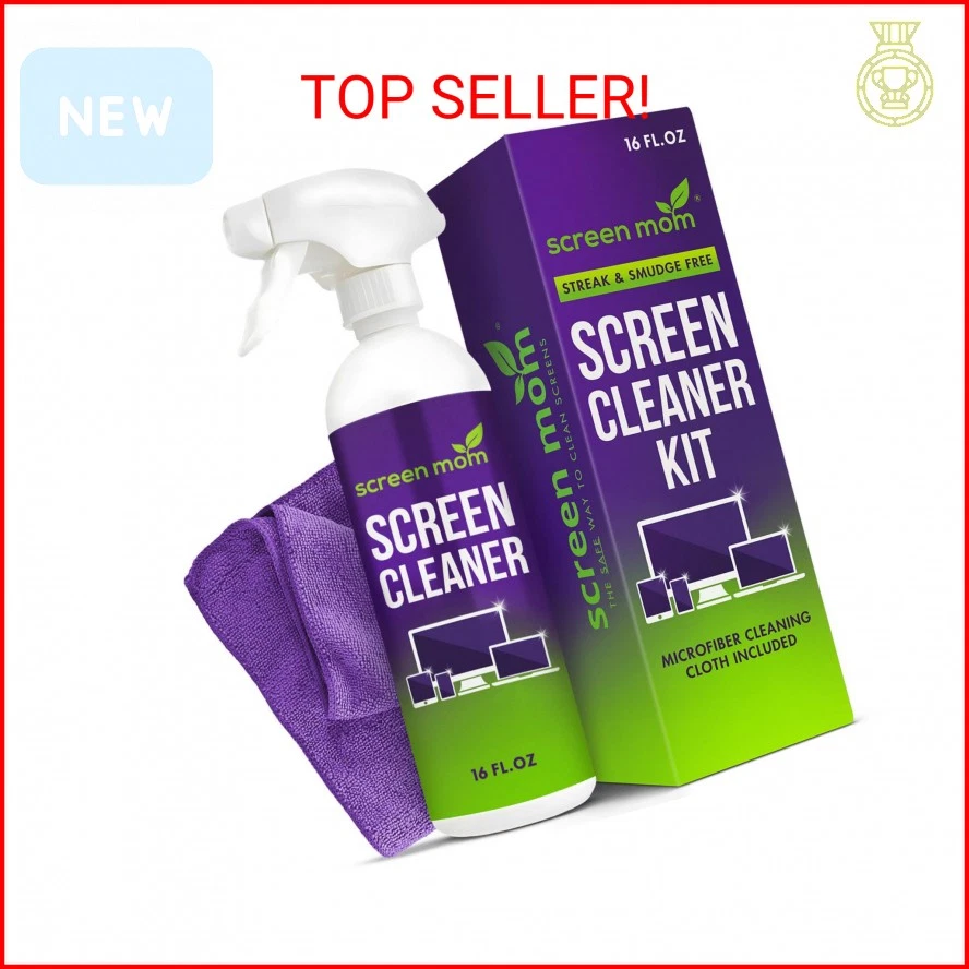 Screen Mom Screen Cleaner Spray and Microfiber Cloth 16oz - Thumbnail 2