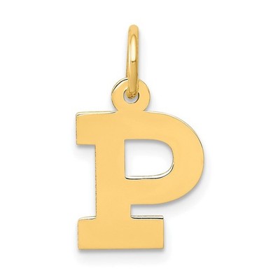 10K Gelbgold kleiner Block Initiale P Charm