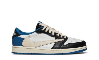 Size 7.5 - Air Jordan 1 Retro x Fragment Design x Travis Scott Low Blue