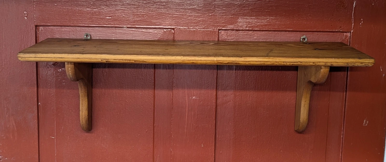 Vintage Solid Wall Shelf Traditional Style in Medium Oak Finish 27" x 8" Grandma