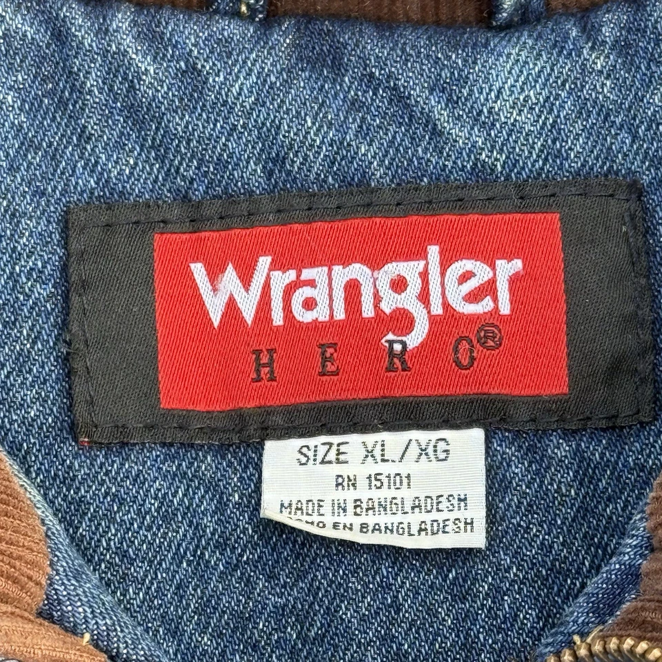Chaleco Wrangler Hero Denim Sherpa Forrado Marrón Pana Talla XL Foto 3 de 4