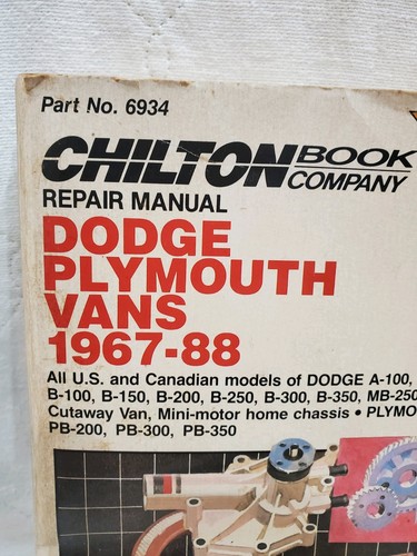 Chilton No. 6934 Dodge Plymouth Vans 1967-1988 Repair Manual - Picture 9 of 14