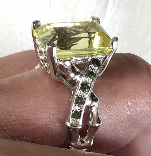 New - Wow! Victoria Wieck Yellow Topaz & Peridot Sterling Silver Ring Size 7.75 - Picture 11 of 13