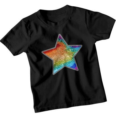 Rainbow Star Fantasy Kinder T-Shirt Glitzer Design
