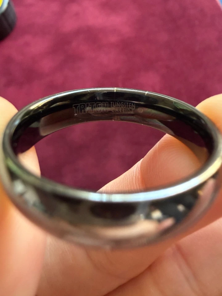 Anillo espejo negro carburo de tungsteno Tritón edición limitada talla 10 Foto 4 de 4