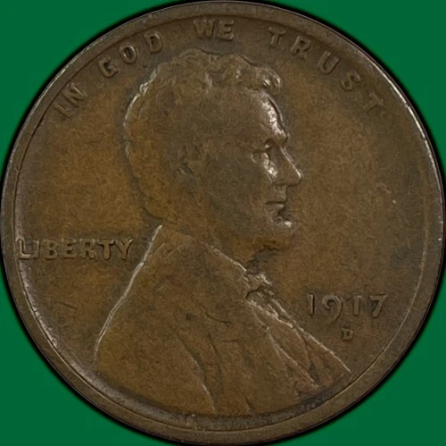 1917-D Lincoln Wheat Cent Fine F Coin #33185