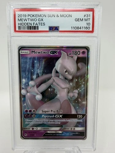 Pokémon Mewtwo GX 31/68 Hidden Fates Ultra Rare Holo PSA 10 HP/180