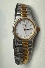Vintage  SEIKO QUARTZ WATCH WITH DATE DISPLAY, TWO-TONE STRAP  3Y02-0061 Works