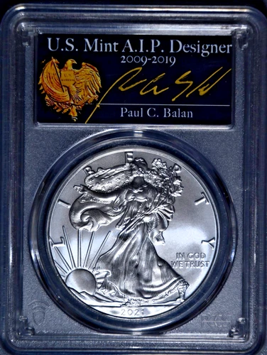 2021(P) $1 AMER SILVER EAGLE UNC T-1 Emer Issue P Balan 1oz 999 PCGS MS70 A6593