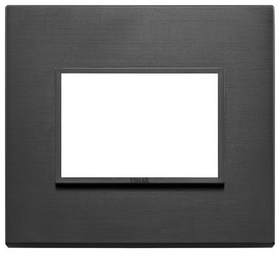 VIMAR Plana 21653.18 3M Plate 3 Modules Aluminum Total Black