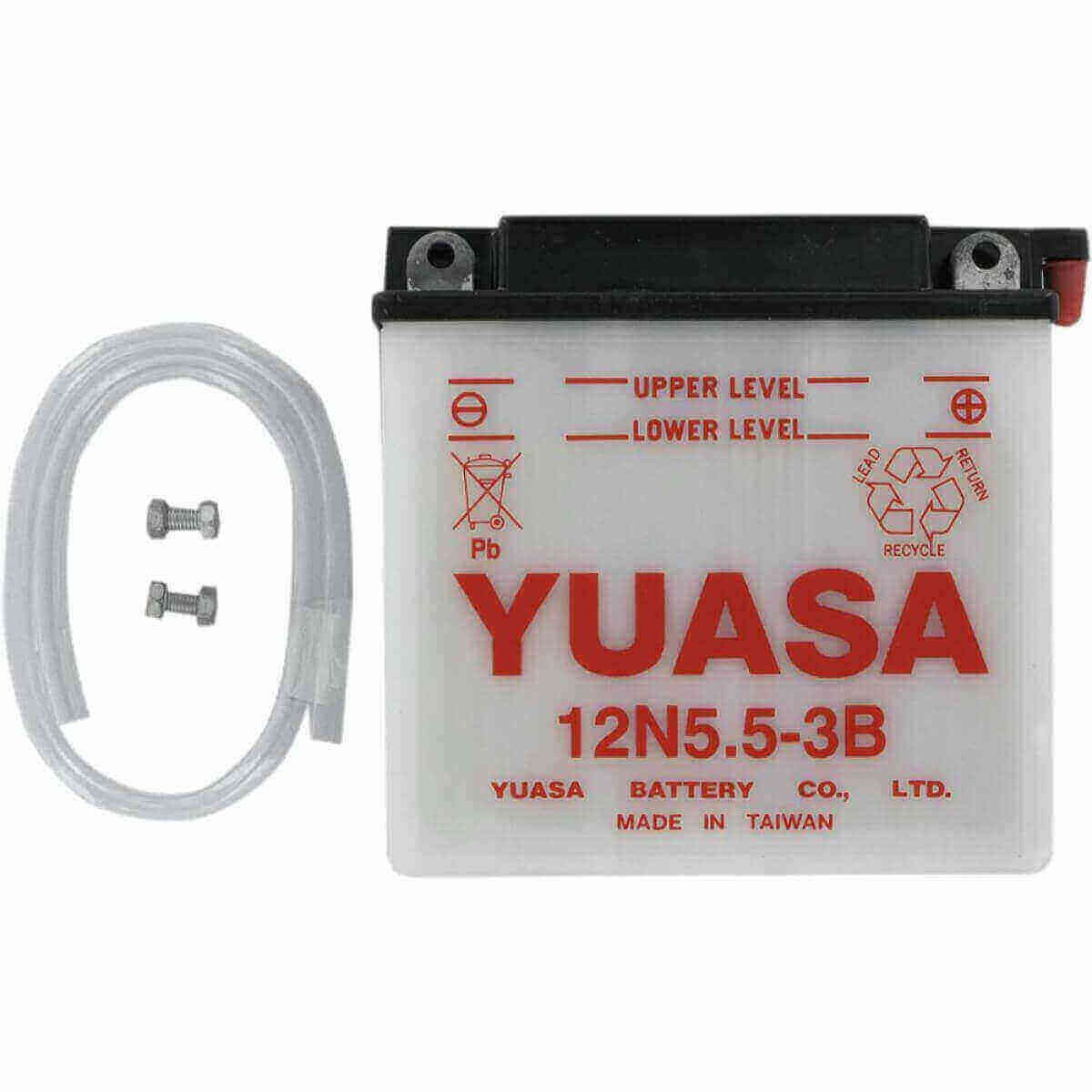 Batterie Yuasa 12N5.5-3B pour motos vintage Yamaha YZF 125 R et RDLC