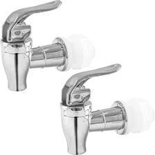 Biaungdo 2 Pcs Replacement Spigot for Beverage Dispenser, Silver Push Style Beve