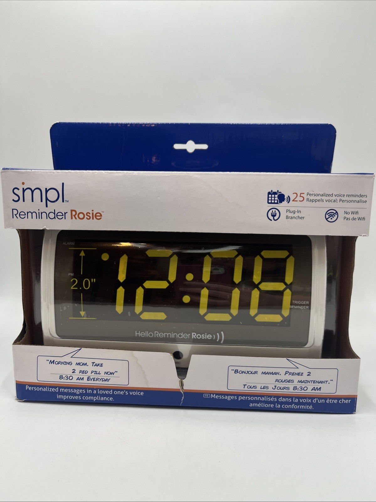 REMINDER ROSIE 58060 Voice Activated Reminder Large Display Talking Alarm Clock photo
