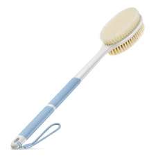 Long Handle Shower Back Scrubber Brush with Soft and Stiff Bristles Exfoliating