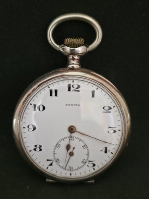 Antique ZENITH Pocket Watch   0.800 Solid Silver   Grand Prix Paris 1900 c. 1918