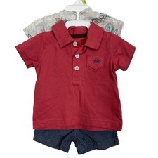 Carter's Sz 3M 3-Piece Shorts Set One Piece and Shirt Set Dinosaurs Cars