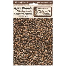 Stamperia A6 PAPEL ARROZ - CAFÉ Y CHOCOLATE - 8 HOJAS - 10,5 x 14,8 cm