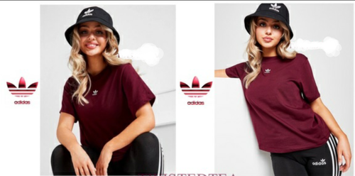 Adidas burgundy maroon trefoil tee 