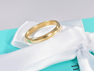 Size 8.5 Tiffany & Co 18K Yellow Gold 3mm Forever Wedding Band