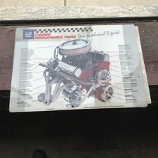 Vintage GM Chrome Performance Parts Counter Sticker Mat - Unused But Dirty Rare