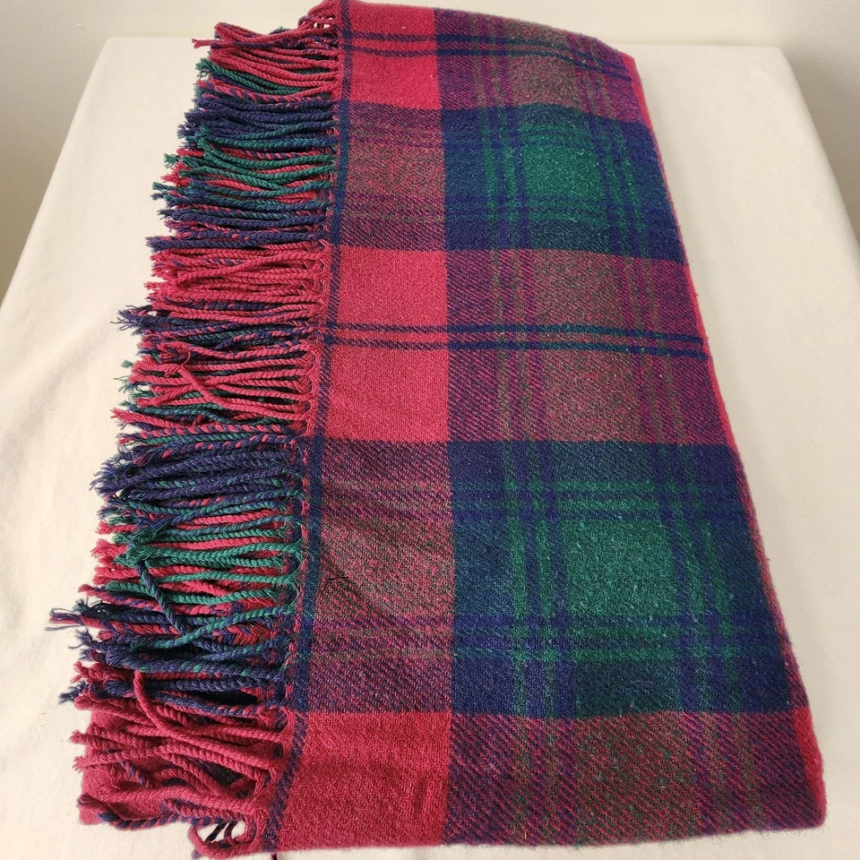 Creagaran 100% Pure New Wool Tartan Plaid Throw Blanket VTG 60s Made In Scotland - Image 3 of 4