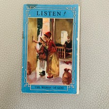 Vintage 1960s LISTEN, Religous Holy Christian Promo Church Pamphlet Bible Quotes
