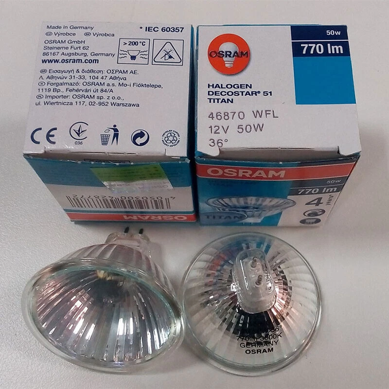 OSRAM 46870WFL Spotlight 36° 12V50W Display Lamp With Glass Cover MR16 Light Cup - Image 2 of 4