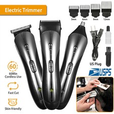 Men Beard Mustache Trimmer Cordless Nose Hair Clippers Shaver Rechargeable Gift