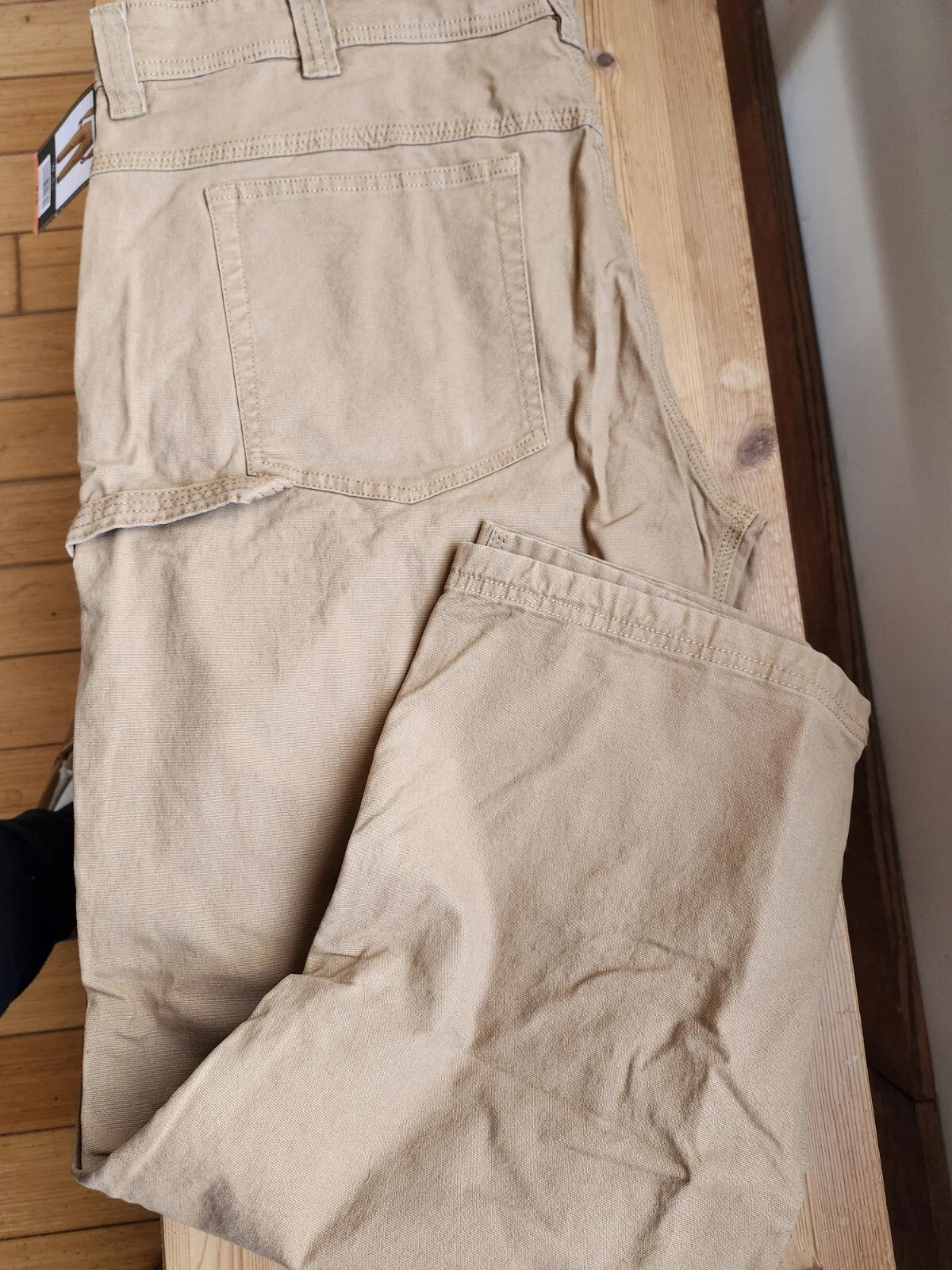 Mens G H Bass Canvas Pants stretch, 7 pockets, and a hammer Loop Khaki 42×32