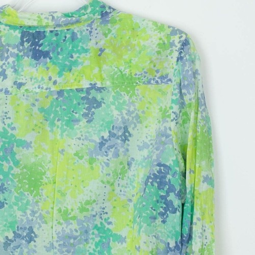 Old Navy Womens Button Down Print Shirt Size XXL Roll Tab Sleeves Y2K Artsy - Picture 10 of 10