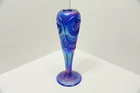 Vintage Rare Fenton 8” Iridescent Blue Cobalt Carnival Vase Early 1900's