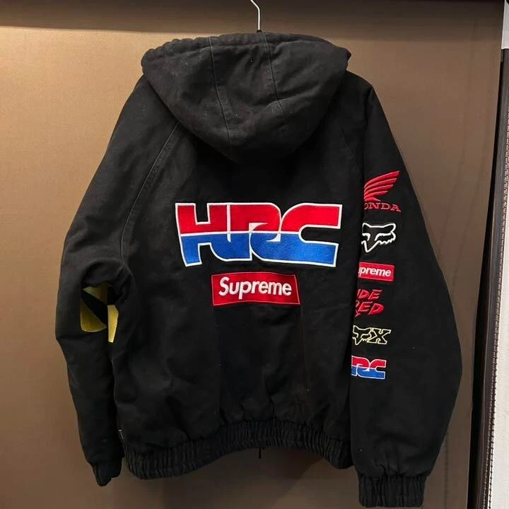 Authentic Supreme Honda Fox Racing Jip up Jacket black × yellow Size L